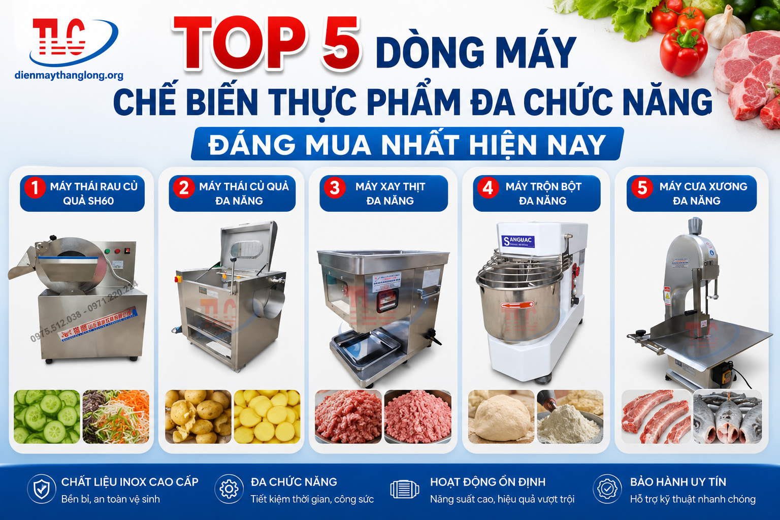 Top 5 Dòng Máy Chế Biến Thực Phẩm Đa Chức Năng Đáng Mua Nhất Hiện Nay