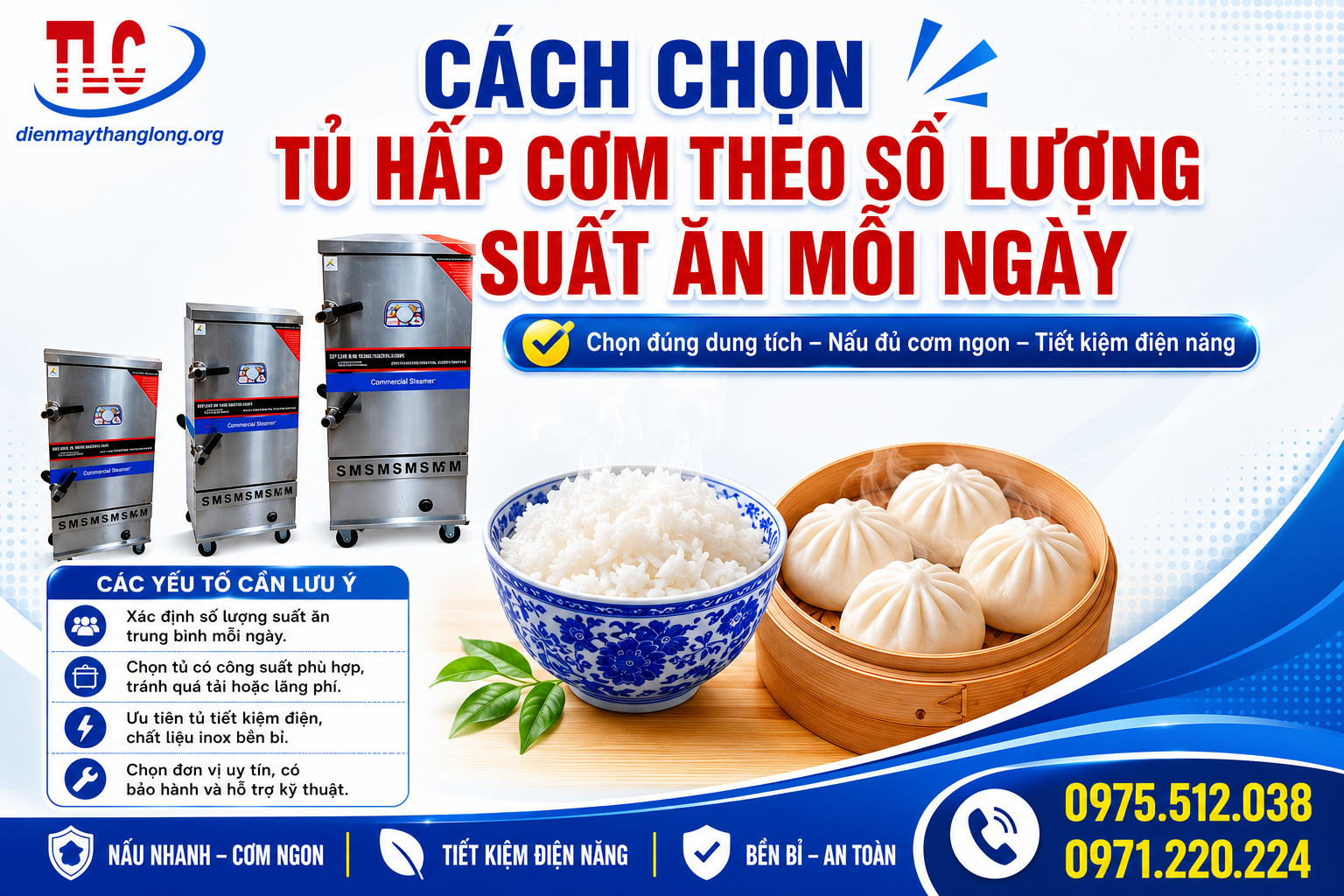 Cách Chọn Tủ Hấp Cơm Theo Số Lượng Suất Ăn Mỗi Ngày