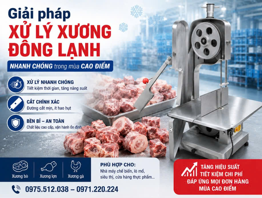 Giải Pháp Xử Lý Xương Đông Lạnh Nhanh Chóng Trong Mùa Cao Điểm