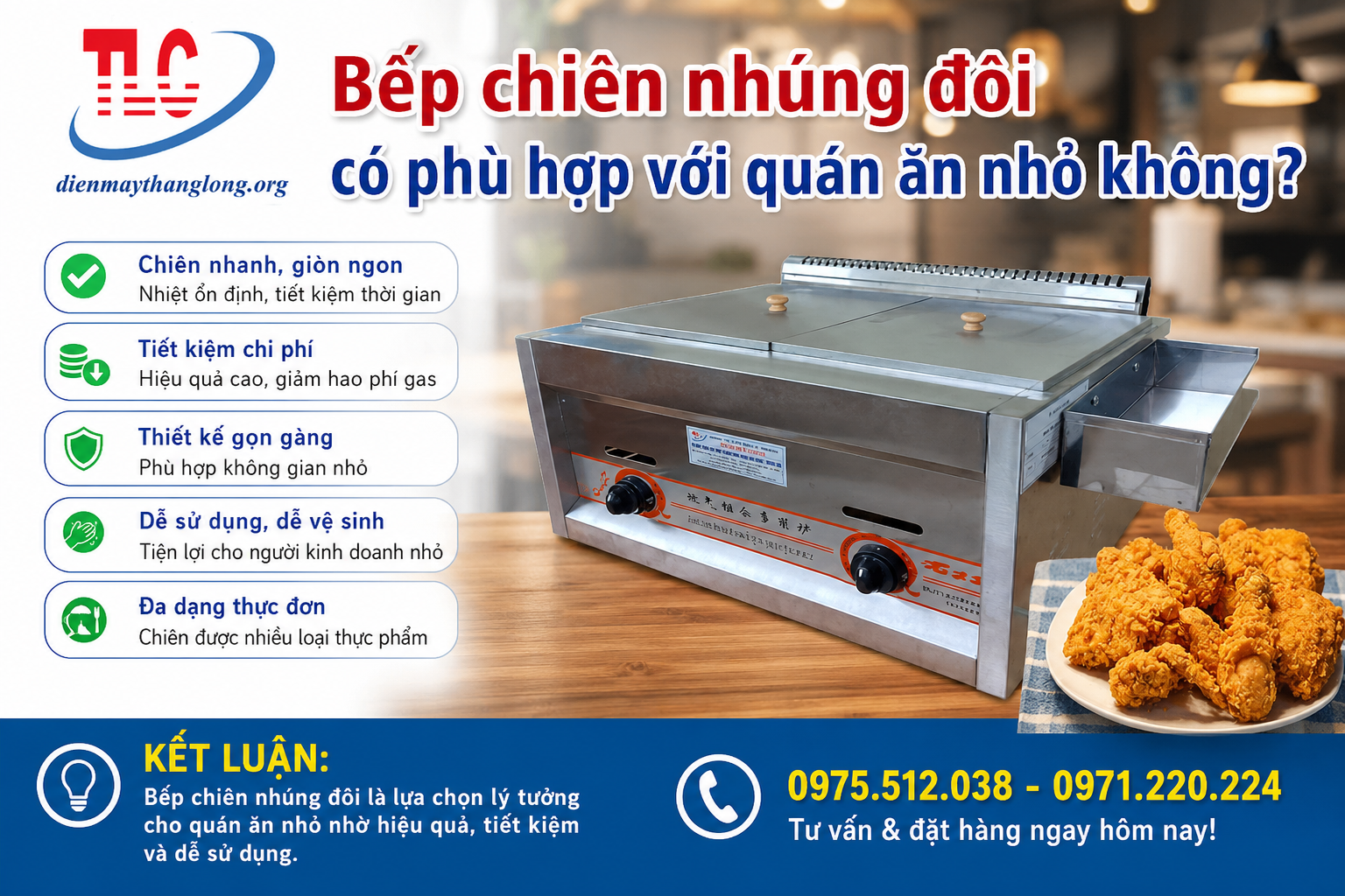Bếp Chiên Nhúng Đôi Có Phù Hợp Với Quán Ăn Nhỏ Không?